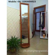 Espejo de aderezo rotativo de madera maciza y de moda